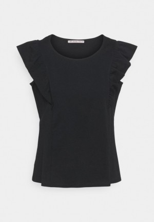 Tricko Anna Field Basic T Shirt Damske Čierne | 243-OHJPLT