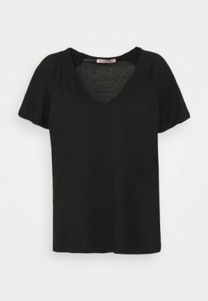Tricko Anna Field Basic T Shirt Damske Čierne | 103-TRUGOZ