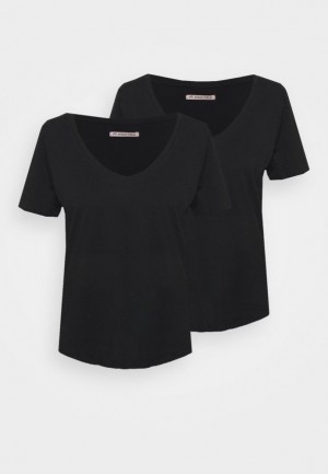 Tricko Anna Field Basic T Shirt Damske Čierne | 017-RZQYVE