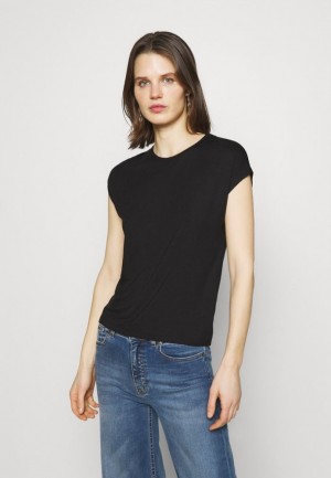 Tricko Anna Field Basic T Shirt Damske Čierne | 674-CKZLPB
