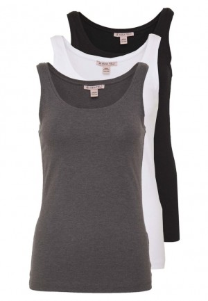Tricko Anna Field Basic Tank 3er Pack Top Damske Čierne | 365-JELIRF