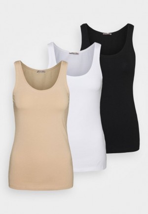 Tricko Anna Field Basic Tank 3er Pack Top Damske Čierne | 931-QZDMPB