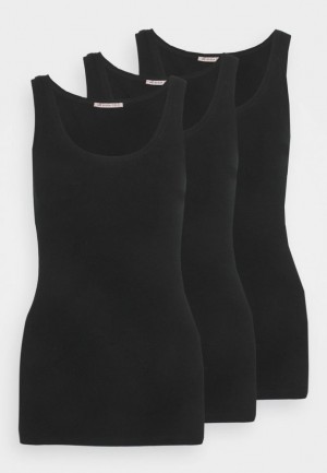Tricko Anna Field Basic Tank 3er Pack Top Damske Čierne | 827-JOXULS