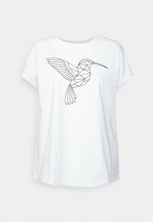 Tricko Anna Field Francesca Geometric Brid Tee Print T Shirt Damske Biele | 072-HPSGXF