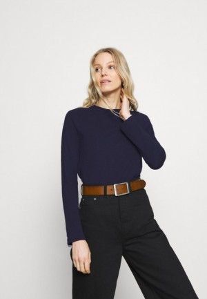 Tricko Anna Field Long Sleeved Top Damske Tmavo Modre | 563-EPBXQA