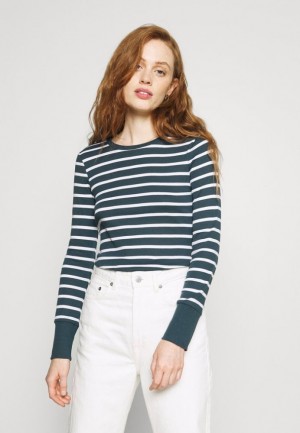 Tricko Anna Field Long Sleeved Top Damske Tmavo Modre | 390-NTSIYO