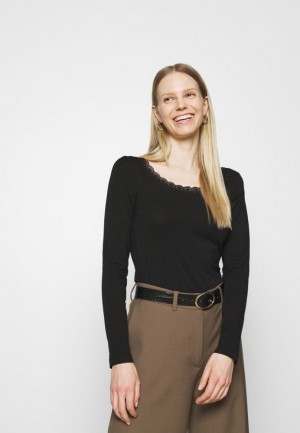 Tricko Anna Field Long Sleeved Top Damske Čierne | 390-JSNAKD