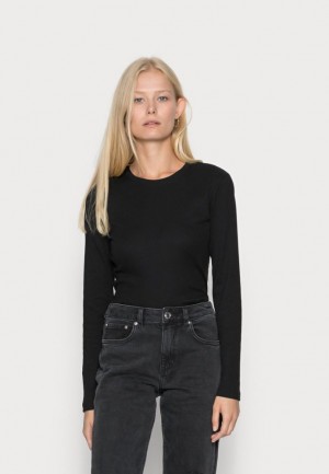 Tricko Anna Field Long Sleeved Top Damske Čierne | 350-JDTYKQ