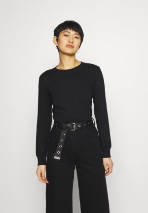 Tricko Anna Field Long Sleeved Top Damske Čierne | 340-YKUFVP