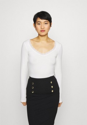 Tricko Anna Field Long Sleeved Top Damske Biele | 137-NGJAWV