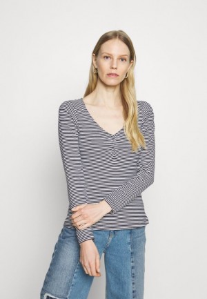 Tricko Anna Field Long Sleeved Top Damske Tmavo Modre | 103-VOUGBK
