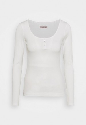 Tricko Anna Field Long Sleeved Top Damske Biele | 590-AHIMPR