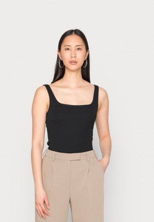 Tricko Anna Field Minimal Tank With Square Round Neckline Top Damske Čierne | 251-ZIEGUD