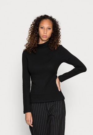 Tricko Anna Field Perkin Neck Longsleeve Long Sleeved Top Damske Čierne | 937-PZLQFO