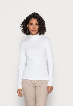 Tricko Anna Field Perkin Neck Longsleeve Long Sleeved Top Damske Biele | 756-XZWOYU