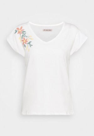 Tricko Anna Field Print T Shirt Damske Biele | 946-ZVOELF