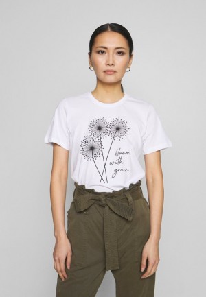Tricko Anna Field Print T Shirt Damske Biele | 418-YVMEFU