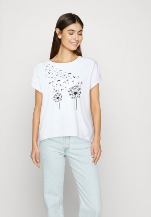 Tricko Anna Field Print T Shirt Damske Biele | 379-HYAKUE