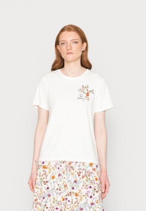 Tricko Anna Field Print T Shirt Damske Biele | 247-IFGMEO