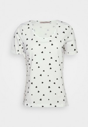 Tricko Anna Field Print T Shirt Damske Biele | 904-LHJCKA