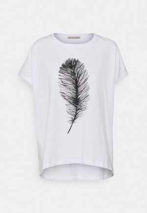 Tricko Anna Field Print T Shirt Damske Biele | 593-HDYUXG