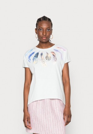 Tricko Anna Field Print T Shirt Damske Svetlo Modre | 068-DUSFJH