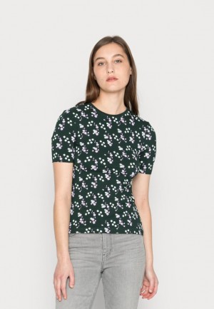 Tricko Anna Field Print T Shirt Damske Zelene | 948-BNRKUM