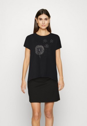 Tricko Anna Field Print T Shirt Damske Čierne | 174-CUIAXT