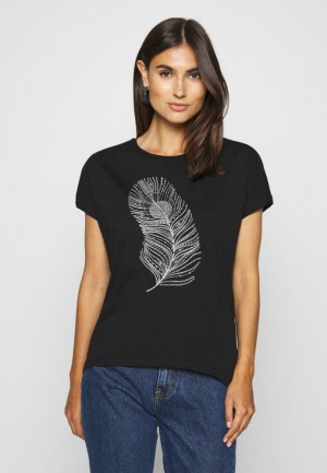 Tricko Anna Field Print T Shirt Damske Čierne | 861-JAFVHU