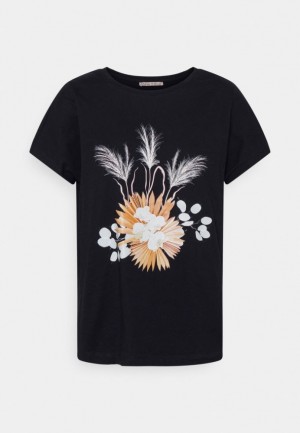 Tricko Anna Field Print T Shirt Damske Čierne | 651-CKRGPU