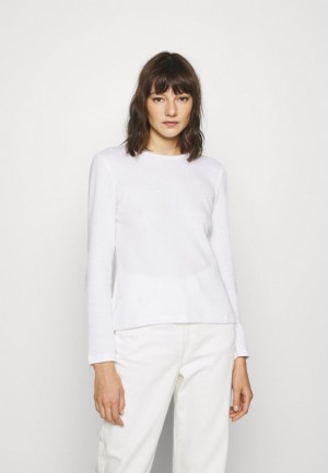 Tricko Anna Field Waffle PiquÉ Long Sleeved Top Damske Biele | 921-VDINLY